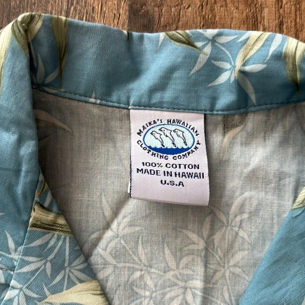 Boys Blue Hawaiian Vacation Summer button down casual shirt made in Hawaii 10